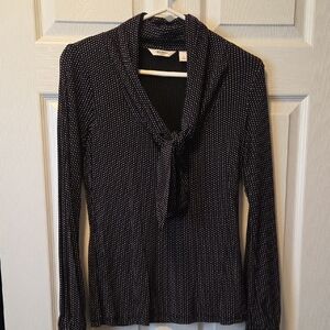 Liz Claiborne Black and White Polka Dot Top